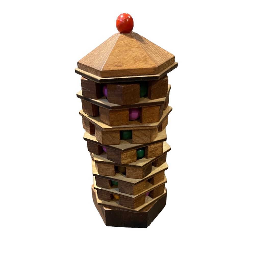 Wooden Marble Tower Game | Handmade Style Montessori‎ Toy